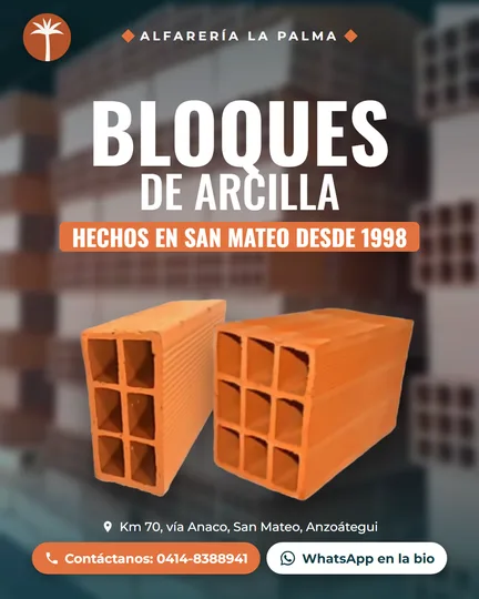 Post de Instagram: bloques de arcilla hechos en San Mateo desde 1998
